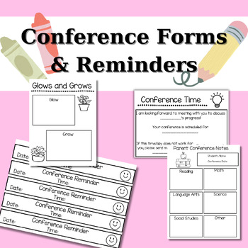 Preview of Conference Forms - Parent Teacher Conference Forms - Reminder Forms - Teacher