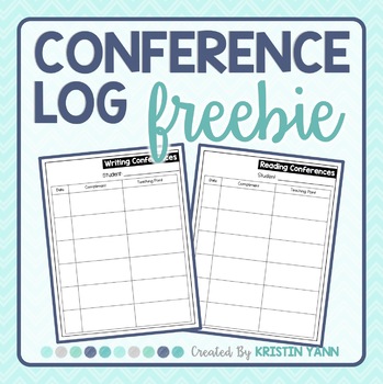 Preview of Conference Log for Reading and Writing Conferences