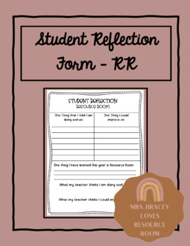 Preview of Conference Reflection Form - Resource Room