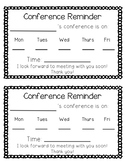 Conference Reminder and Parent Note to Student! Simple and