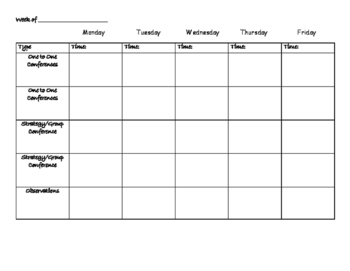 Conference Schedule-5th grade by Jacalyn Ostroski | TPT