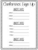 Conference Sign Up Sheet {Editable}