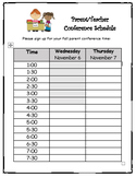 Conference Sign Up Sheet - Editable!