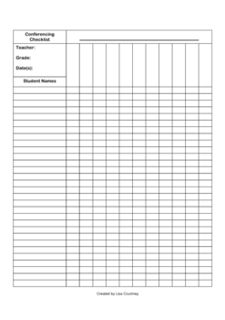 Preview of Conferencing  / Conference Worksheet / Checklist - any subject