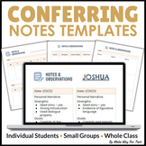 Conferring Anecdotal Note Taking Template | Small Group Ro