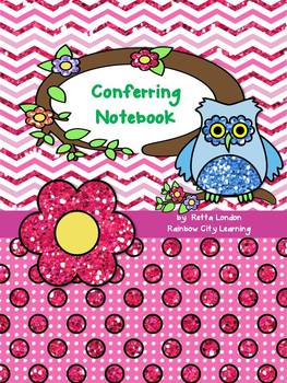 Preview of Conferring Notebook for Reading, Writing, and Math: Chevron Dot Theme