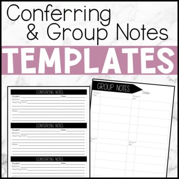 Preview of Conferring and Group Notes Templates PARTIALLY EDITABLE