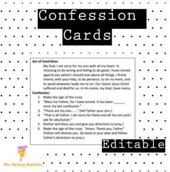 Preview of Confession and Reconciliation Cards