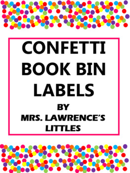 Preview of Confetti Book Bin Labels - Numbered - Editable