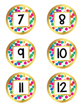 Confetti Calendar Numbers | Confetti Cubbie Numbers | Confetti book bin ...