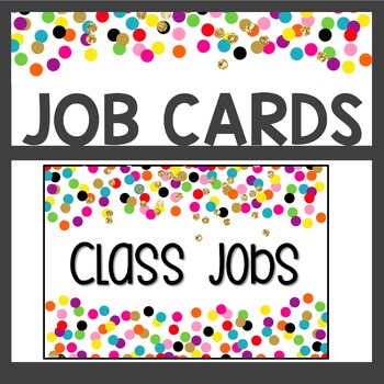 Preview of Confetti Classroom Decor Job Cards