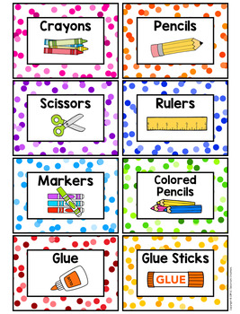 Confetti Classroom Supply Labels - Classroom Decor by SC Classroom ...