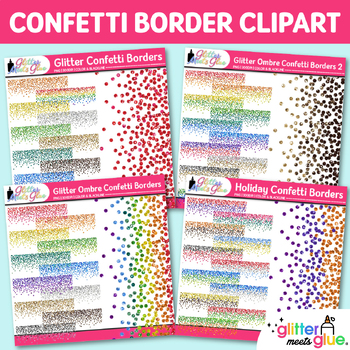 Preview of Confetti Digital Paper Clipart Bundle: 64 Backgrounds Clip Art, Commercial Use