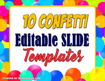 Preview of Confetti PowerPoint Slide Templates for Back to School or Class Activities
