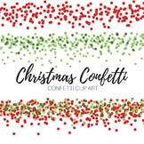Confetti Red and Green Christmas Border Clipart