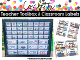 Confetti Teacher Toolbox Labels and Classroom Labels