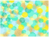 Confetti Teal & Yellow Background