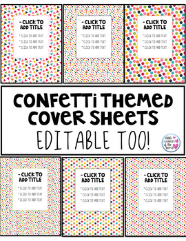 Preview of Confetti Themed Folder Cover Sheets - Editable