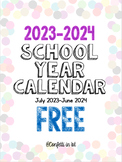 Confetti Themed Monthly Calendars 2023-2024 | EDITABLE
