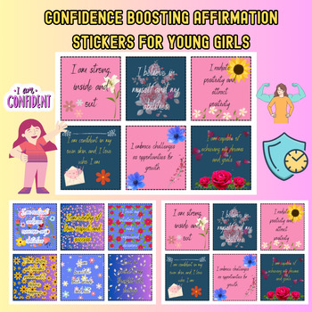 Preview of Confidence Boosting Affirmation Stickers for Young Girls