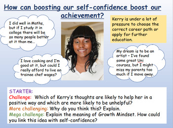 Preview of Confidence and Achievement - Presentation and Worksheets