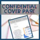 Confidential Cover Sheet