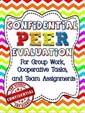 Confidential Peer Evaluation Worksheet for Group, Cooperat