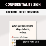 Confidentiality office sign | School Counselor School Psyc