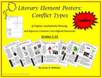 Conflict Literary Element Posters and Activity Common Core by James ...