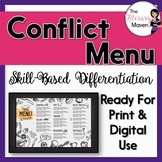 Conflict Menu of Differentiated Activities - Print & Digital