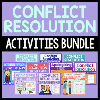Preview of Conflict Resolution Bundle With Lessons, Activities And Worksheets