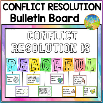 Preview of Conflict Resolution Bulletin Board and Posters Set - SEL Classroom Decor