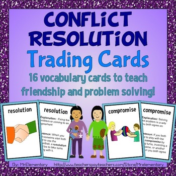 Preview of Conflict Resolution Trading Card Activities