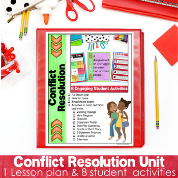 Preview of Conflict Resolution Choice Boards SEL Lesson Plan and Activities