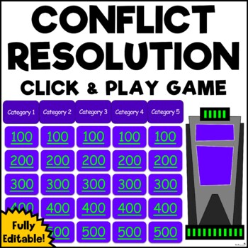 Preview of Conflict Resolution Click & Play Game / Social Skills / Friendship / Editable