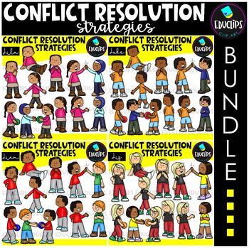 Preview of Conflict Resolution Clip Art Bundle {Educlips Clipart}