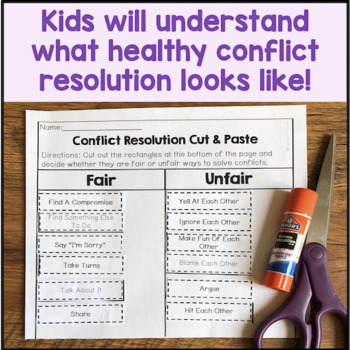 Conflict Resolution Cut and Paste Activities by CounselorChelsey