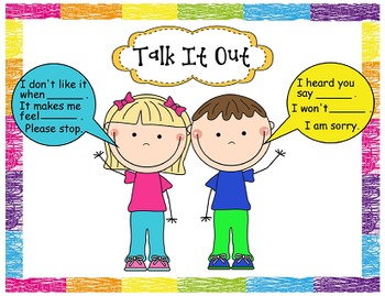 Conflict Resolution Dialogue Poster and Prompts by Lisa Sadler | TpT