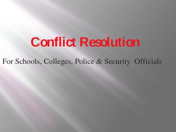 Preview of Conflict Resolution For Schools