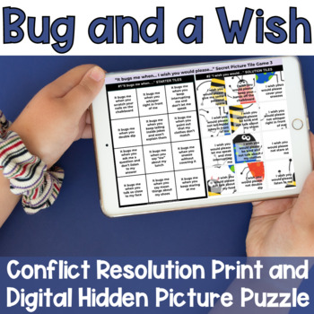 Preview of Conflict Resolution Social Skills Script Hidden Picture Puzzle Digital Game