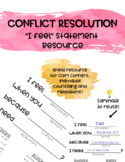 Conflict Resolution "I feel" statement resource/activity SEL 