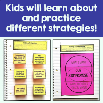 Conflict Resolution Activities For SEL and Counseling Interactive Notebooks