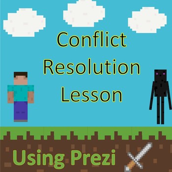 Preview of Conflict Resolution Mine Craft Inspired School Counseling Lesson