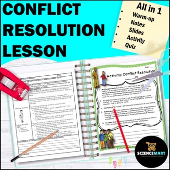 Preview of Conflict Resolution Notes, Activity and Slides Guided Reading Health Lesson