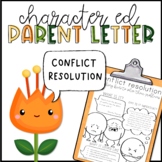 Conflict Resolution Parent Letter | Character Education | 