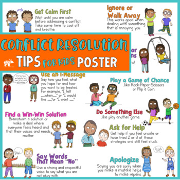 Preview of Conflict Resolution Poster: Help Students Resolve Conflicts Peacefully