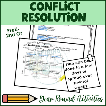 Preview of Conflict Resolution Situation Problem Solving Lesson Plan for SEL