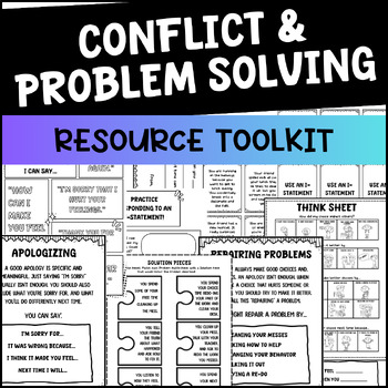 Preview of Conflict Resolution & Problem-Solving Toolkit | Restorative | SEL | Think Sheets