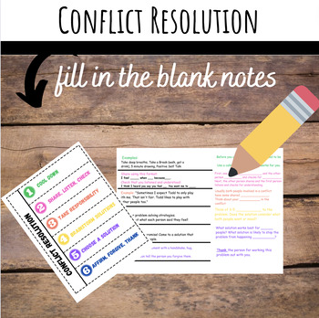 Preview of Conflict Resolution Guided Notes