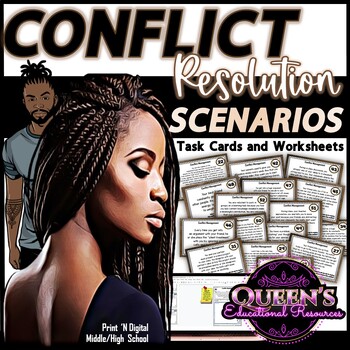 Preview of Conflict Resolution Situation Cards | Conflict Resolution Worksheets | Conflict